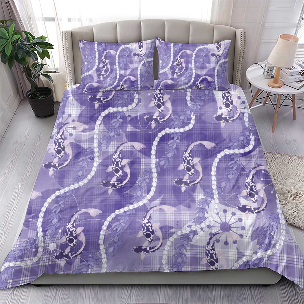 Japanese Koi Fish Bedding Set Purple Wagara Palaka Honohono Pikake Lei LT9 - Polynesian Pride
