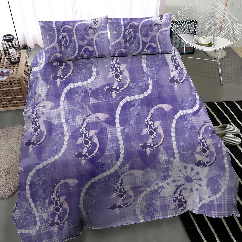 Japanese Koi Fish Bedding Set Purple Wagara Palaka Honohono Pikake Lei LT9 - Polynesian Pride