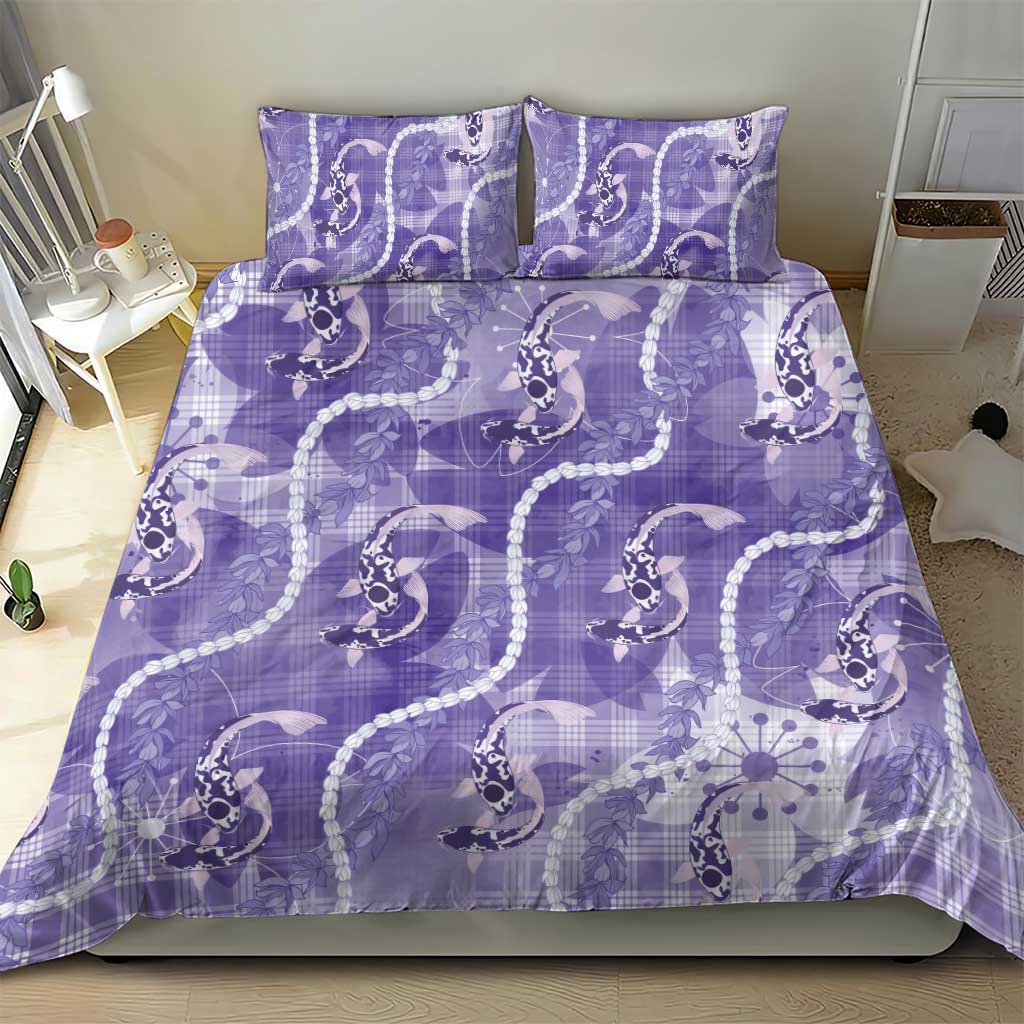 Japanese Koi Fish Bedding Set Purple Wagara Palaka Honohono Pikake Lei LT9 - Polynesian Pride