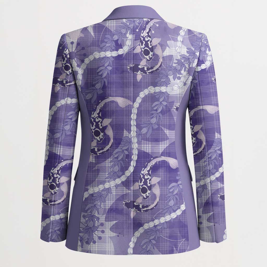 Japanese Koi Fish Blazer Purple Wagara Palaka Honohono Pikake Lei LT9 - Polynesian Pride