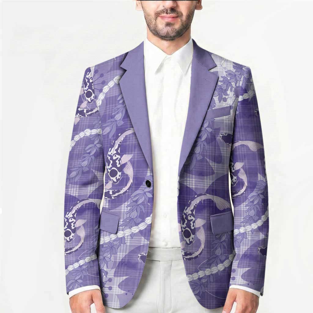 Japanese Koi Fish Blazer Purple Wagara Palaka Honohono Pikake Lei LT9 - Polynesian Pride