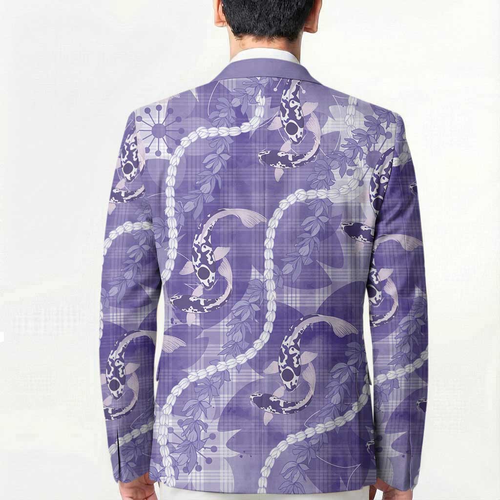 Japanese Koi Fish Blazer Purple Wagara Palaka Honohono Pikake Lei LT9 - Polynesian Pride