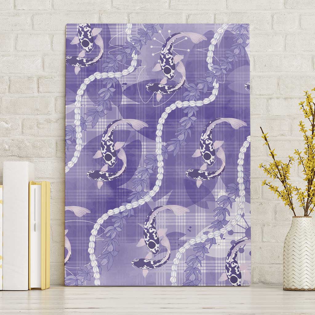 Japanese Koi Fish Canvas Wall Art Purple Wagara Palaka Honohono Pikake Lei LT9 Without Frame Purple - Polynesian Pride