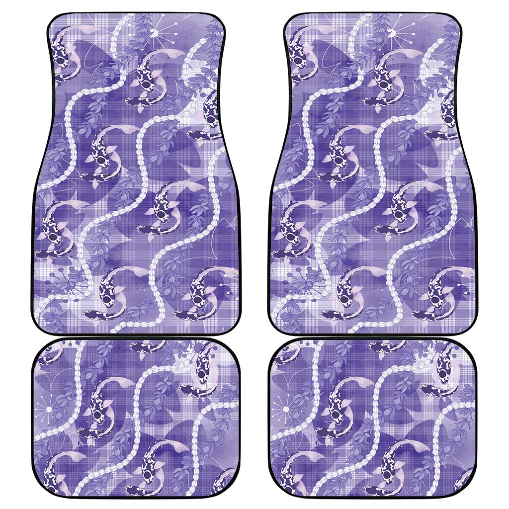 Japanese Koi Fish Car Mats Purple Wagara Palaka Honohono Pikake Lei LT9 - Polynesian Pride