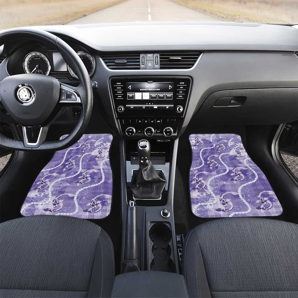 Japanese Koi Fish Car Mats Purple Wagara Palaka Honohono Pikake Lei LT9 Set 2pcs - Front Purple - Polynesian Pride