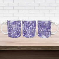 Japanese Koi Fish Ceramic Mug Purple Wagara Palaka Honohono Pikake Lei LT9 - Polynesian Pride