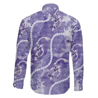 Japanese Koi Fish Family Matching Long Sleeve Bodycon Dress and Hawaiian Shirt Purple Wagara Palaka Honohono Pikake Lei