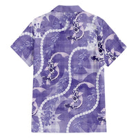 Japanese Koi Fish Family Matching Off The Shoulder Long Sleeve Dress and Hawaiian Shirt Purple Wagara Palaka Honohono Pikake Lei
