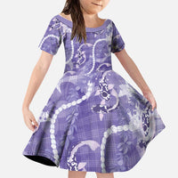 Japanese Koi Fish Family Matching Tank Maxi Dress and Hawaiian Shirt Purple Wagara Palaka Honohono Pikake Lei