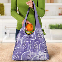 Japanese Koi Fish Grocery Bag Purple Wagara Palaka Honohono Pikake Lei LT9 - Polynesian Pride