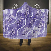 Japanese Koi Fish Hooded Blanket Purple Wagara Palaka Honohono Pikake Lei LT9 - Polynesian Pride