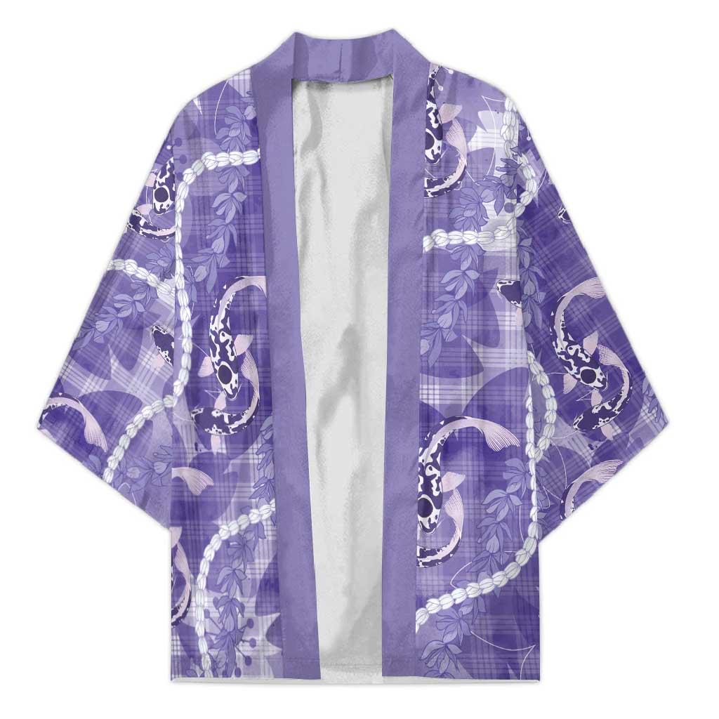 Japanese Koi Fish Kimono Purple Wagara Palaka Honohono Pikake Lei LT9 Unisex Purple - Polynesian Pride