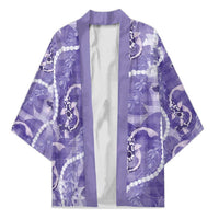 Japanese Koi Fish Kimono Purple Wagara Palaka Honohono Pikake Lei LT9 Unisex Purple - Polynesian Pride