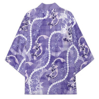 Japanese Koi Fish Kimono Purple Wagara Palaka Honohono Pikake Lei LT9 - Polynesian Pride