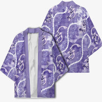 Japanese Koi Fish Kimono Purple Wagara Palaka Honohono Pikake Lei LT9 - Polynesian Pride