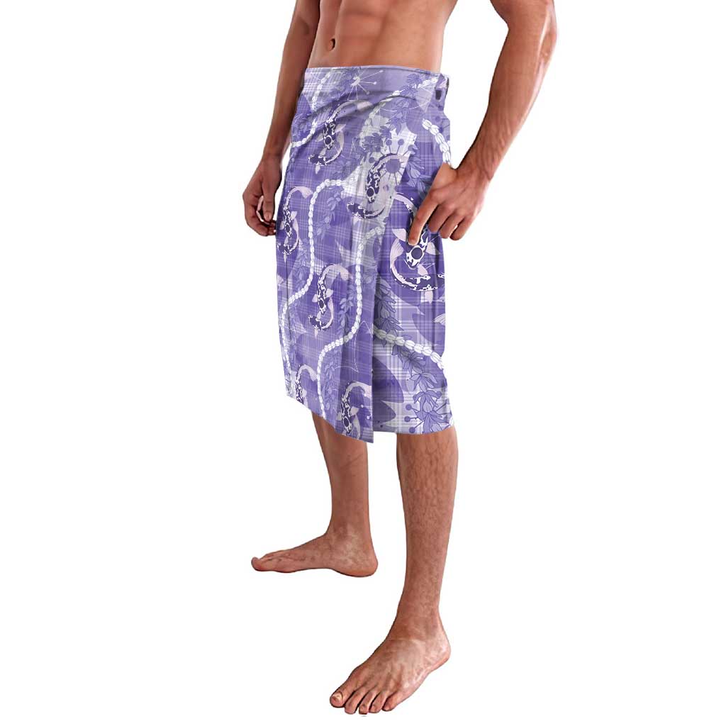 Japanese Koi Fish Lavalava Purple Wagara Palaka Honohono Pikake Lei LT9 - Polynesian Pride