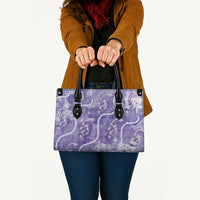 Japanese Koi Fish Leather Bag Purple Wagara Palaka Honohono Pikake Lei LT9 - Polynesian Pride