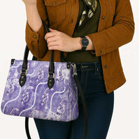 Japanese Koi Fish Leather Bag Purple Wagara Palaka Honohono Pikake Lei LT9 - Polynesian Pride
