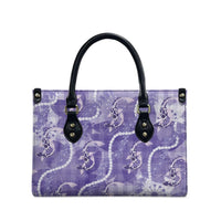 Japanese Koi Fish Leather Bag Purple Wagara Palaka Honohono Pikake Lei LT9 - Polynesian Pride
