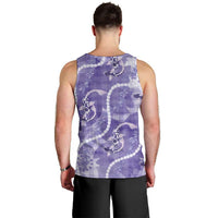 Japanese Koi Fish Men Tank Top Purple Wagara Palaka Honohono Pikake Lei