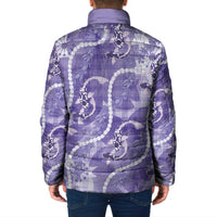 Japanese Koi Fish Padded Jacket Purple Wagara Palaka Honohono Pikake Lei LT9 - Polynesian Pride