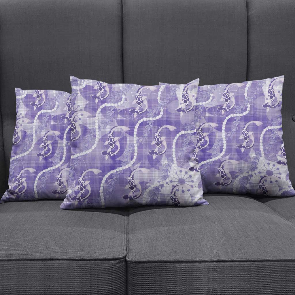 Japanese Koi Fish Pillow Cover Purple Wagara Palaka Honohono Pikake Lei LT9 - Polynesian Pride