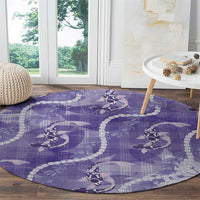 Japanese Koi Fish Round Carpet Purple Wagara Palaka Honohono Pikake Lei LT9 - Polynesian Pride