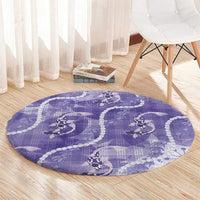Japanese Koi Fish Round Carpet Purple Wagara Palaka Honohono Pikake Lei LT9 - Polynesian Pride