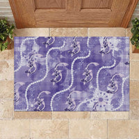 Japanese Koi Fish Rubber Doormat Purple Wagara Palaka Honohono Pikake Lei LT9 Purple - Polynesian Pride