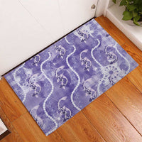 Japanese Koi Fish Rubber Doormat Purple Wagara Palaka Honohono Pikake Lei LT9 - Polynesian Pride