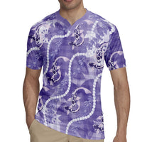 Japanese Koi Fish Rugby Jersey Purple Wagara Palaka Honohono Pikake Lei LT9 - Polynesian Pride