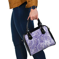 Japanese Koi Fish Shoulder Handbag Purple Wagara Palaka Honohono Pikake Lei LT9 - Polynesian Pride