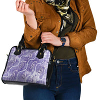 Japanese Koi Fish Shoulder Handbag Purple Wagara Palaka Honohono Pikake Lei LT9 - Polynesian Pride