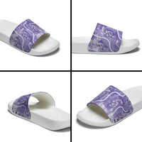 Japanese Koi Fish Slide Sandals Purple Wagara Palaka Honohono Pikake Lei LT9 - Polynesian Pride