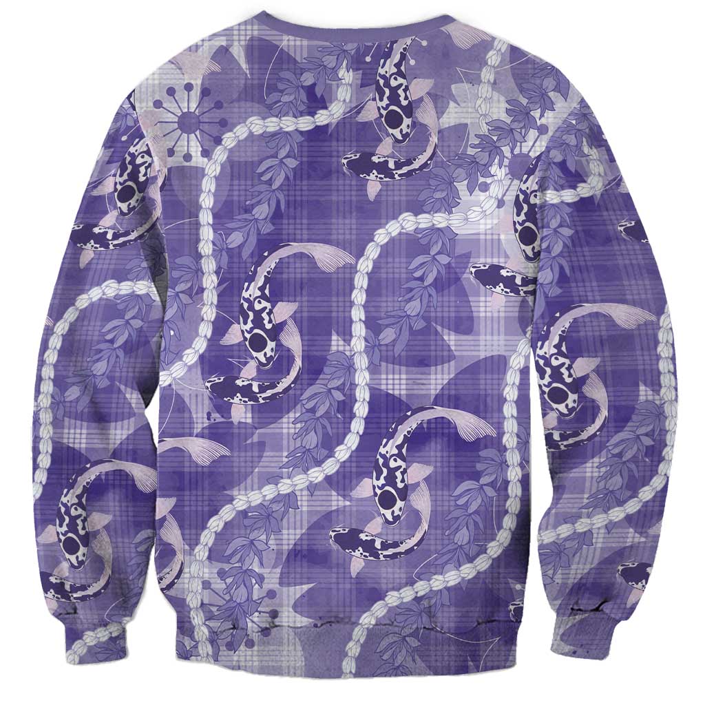 Japanese Koi Fish Sweatshirt Purple Wagara Palaka Honohono Pikake Lei