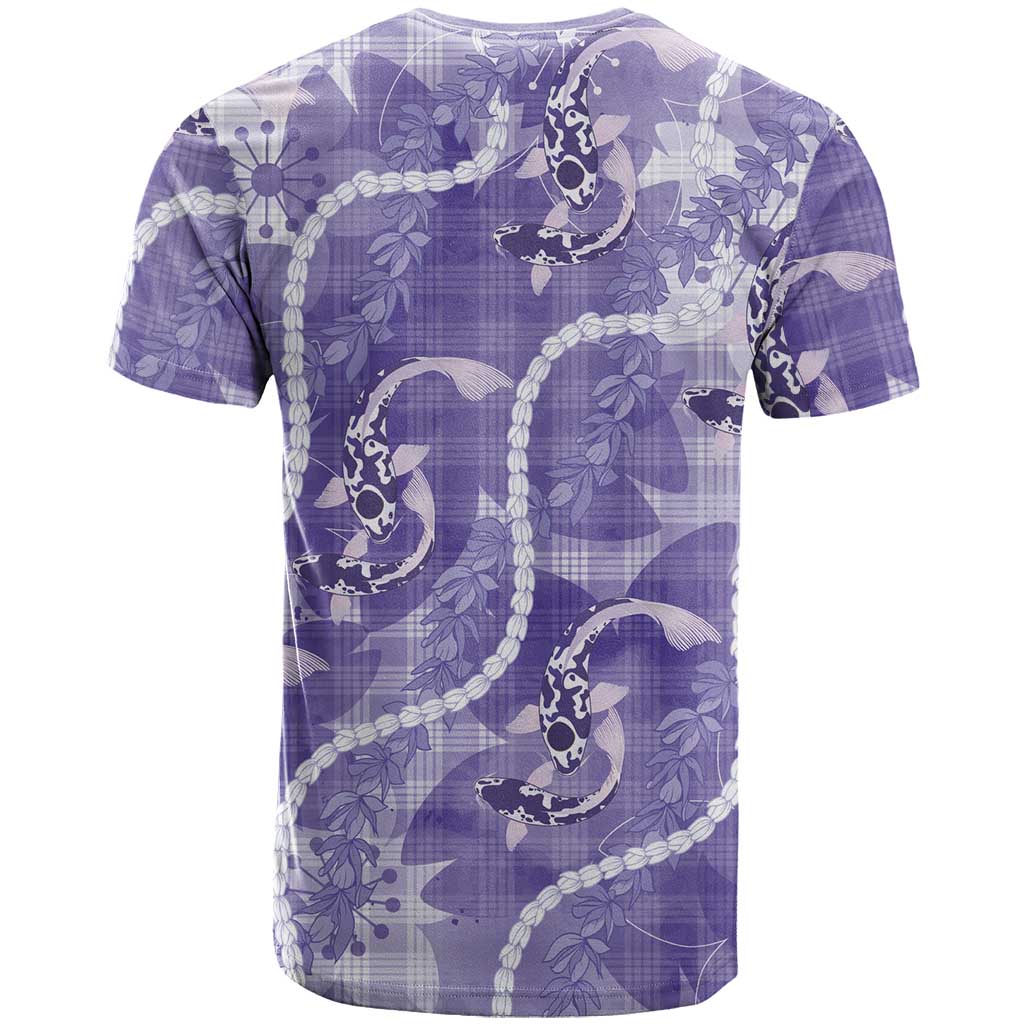 Japanese Koi Fish T Shirt Purple Wagara Palaka Honohono Pikake Lei LT9 - Polynesian Pride