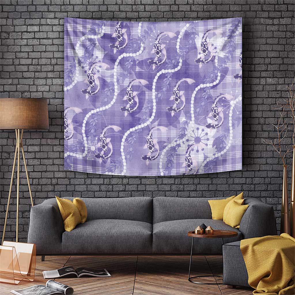 Japanese Koi Fish Tapestry Purple Wagara Palaka Honohono Pikake Lei LT9 Purple - Polynesian Pride
