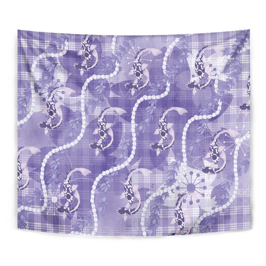 Japanese Koi Fish Tapestry Purple Wagara Palaka Honohono Pikake Lei LT9 - Polynesian Pride