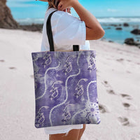 Japanese Koi Fish Tote Bag Purple Wagara Palaka Honohono Pikake Lei LT9 - Polynesian Pride