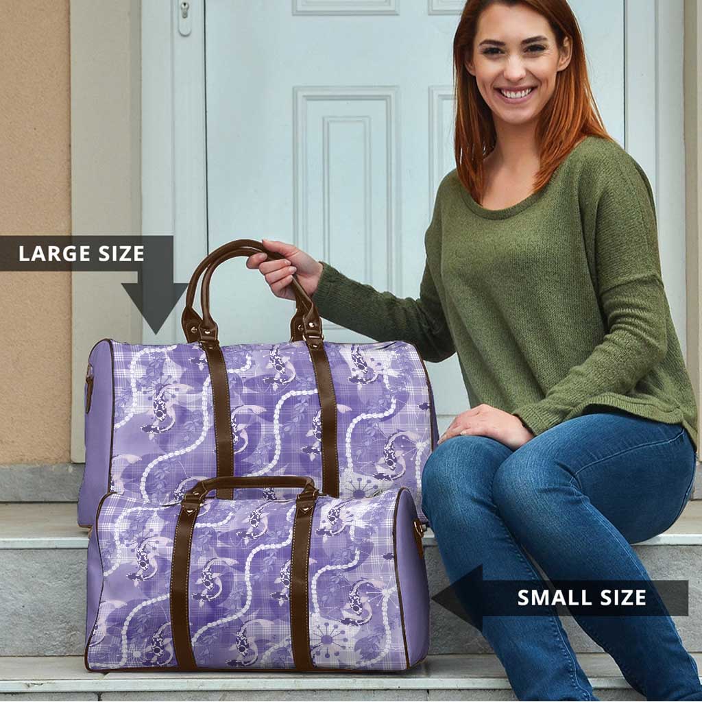 Japanese Koi Fish Travel Bag Purple Wagara Palaka Honohono Pikake Lei