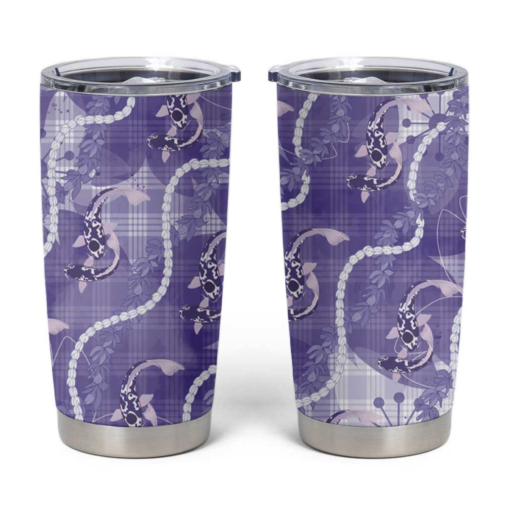 Japanese Koi Fish Tumbler Cup Purple Wagara Palaka Honohono Pikake Lei