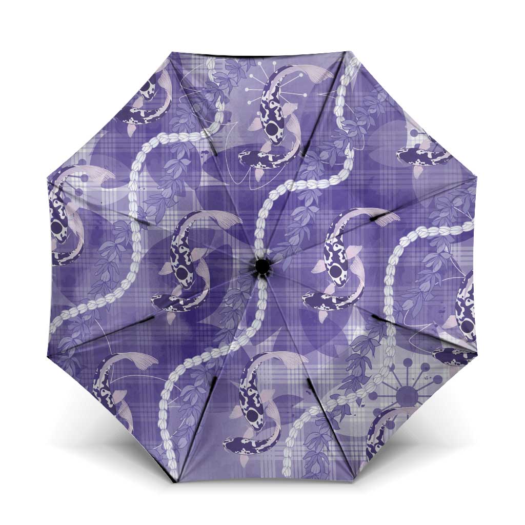Japanese Koi Fish Umbrella Purple Wagara Palaka Honohono Pikake Lei LT9 One Size Folded 11.42 inch Opened Diameter 37.4 inch Purple - Polynesian Pride