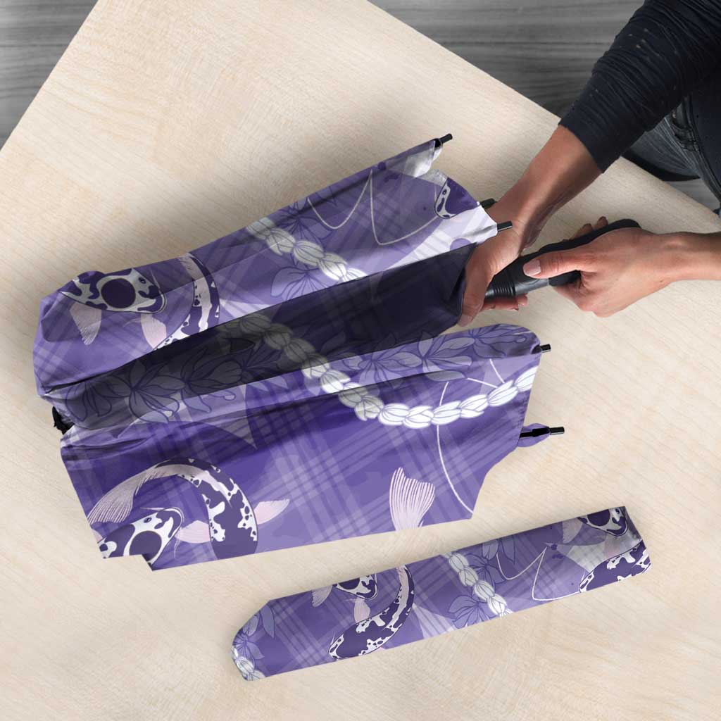 Japanese Koi Fish Umbrella Purple Wagara Palaka Honohono Pikake Lei LT9 - Polynesian Pride