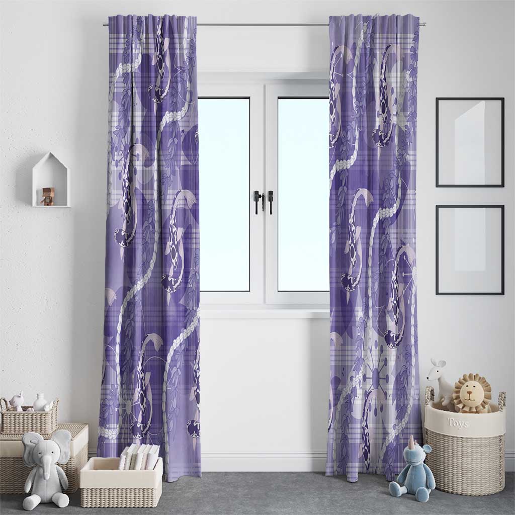 Japanese Koi Fish Window Curtain Purple Wagara Palaka Honohono Pikake Lei LT9 - Polynesian Pride