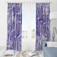 Japanese Koi Fish Window Curtain Purple Wagara Palaka Honohono Pikake Lei LT9 - Polynesian Pride
