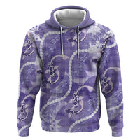 Japanese Koi Fish Zip Hoodie Purple Wagara Palaka Honohono Pikake Lei LT9 Pullover Hoodie Purple - Polynesian Pride