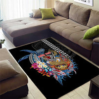 Personalized Japanese Koi Fish Ramen Area Rug Aloha Shark Kakau Pattern LT9 - Polynesian Pride