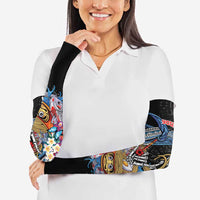 Personalized Japanese Koi Fish Ramen Arm Sleeves Aloha Shark Kakau Pattern LT9 - Polynesian Pride