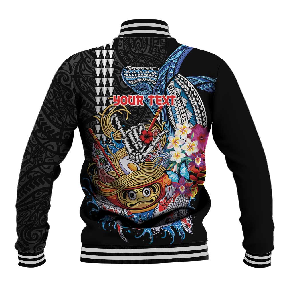 Personalized Japanese Koi Fish Ramen Baseball Jacket Aloha Shark Kakau Pattern LT9 - Polynesian Pride