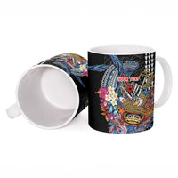 Personalized Japanese Koi Fish Ramen Ceramic Mug Aloha Shark Kakau Pattern LT9 - Polynesian Pride